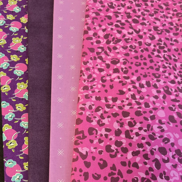 Matt's Mystery Bundles -  3.828 yards - Magenta- Assorted Remnants