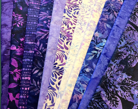 Matt's Mystery Bundles - 8.91 yards - Midnight Batiks - Assorted Remnants