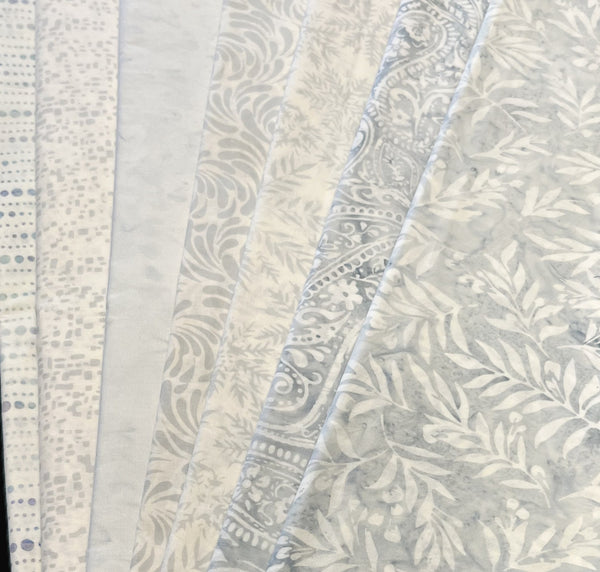 Matt's Mystery Bundles - 5.94 yards - Misty Morning Batiks -Assorted Remnants