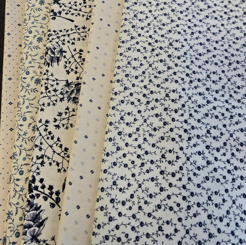 Matt's Mystery Bundles - 4.698 yards - Navy Tiny Prints #2 - Assorted Remnants