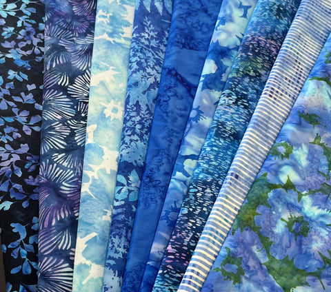 Matt's Mystery Bundles -  6.21 yards - Ocean Batiks  - Assorted Remnants