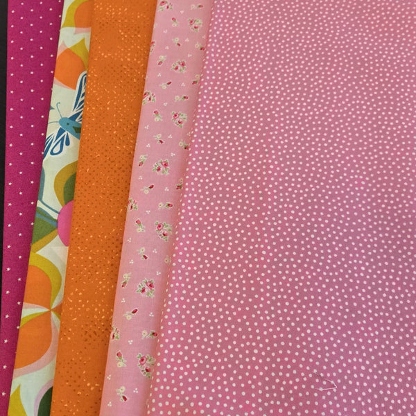 Matt's Mystery Bundles - 4.524 yards - Orange & Hot Pink #1 - Assorted Remnants