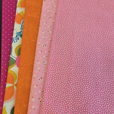 Matt's Mystery Bundles - 4.524 yards - Orange & Hot Pink #1 - Assorted Remnants