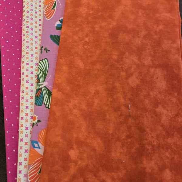 Matt's Mystery Bundles - 3.654 yards - Orange & Hot Pink #2 - Assorted Remnants