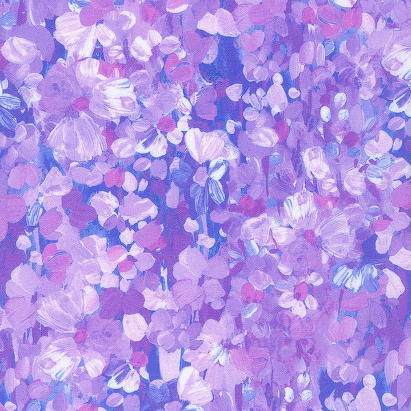 Kaufman Painterly Petals - Meadow 22273 23 Lavender By The Yard