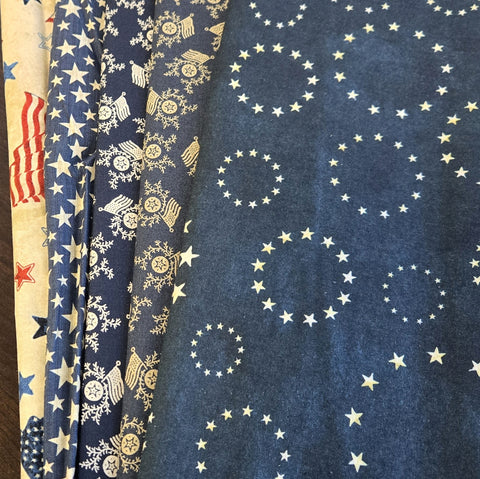 Matt's Mystery Bundles -  3.828 yards -Patriotic Navy- Assorted Remnants