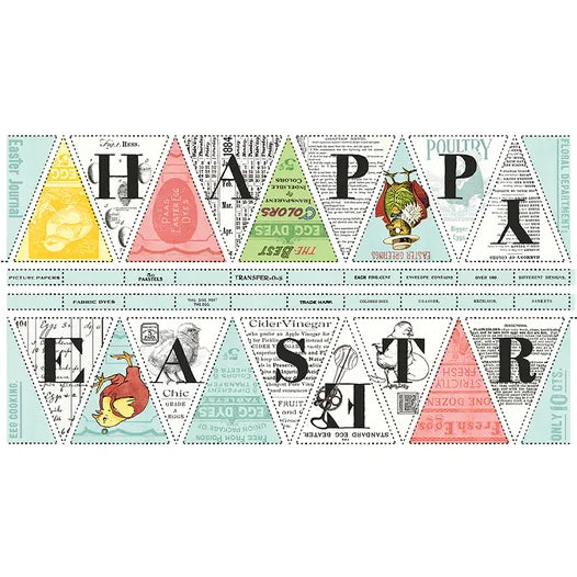 Riley Blake Egg Hunt C17142 Happy Easter Bunting 23" PANEL By The PANEL (Not Strictly By The Yard)