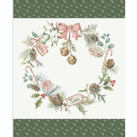 Riley Blake Holiday Spirit PD17466 Season's Greeting Wreath 35" PANEL By The PANEL (Not Strictly By The Yard)