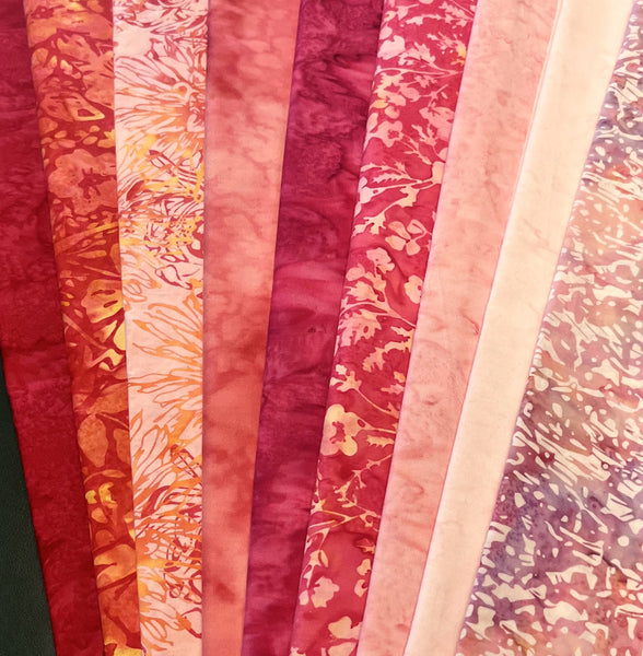 Matt's Mystery Bundles -  5.67 yards - Pink Batiks - Assorted Remnants