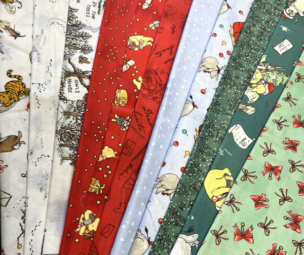 Matt's Mystery Bundles - 5.916 yards - Christmas At Pooh Corner #1 - Assorted Remnants
