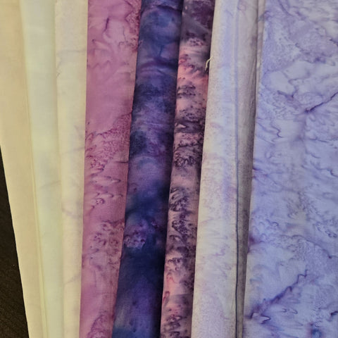 Matt's Mystery Bundles -  6.21 yards - Purple Batiks #1 - Assorted Remnants