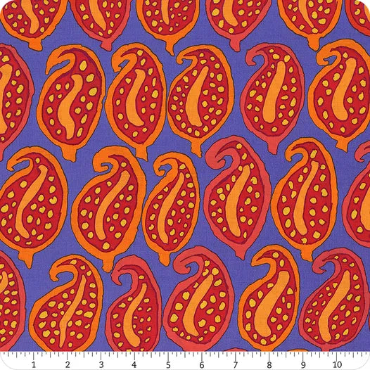 Free Spirit Kaffe Fassett Collective PWBM096 Blue Pasha Paisley By The Yard