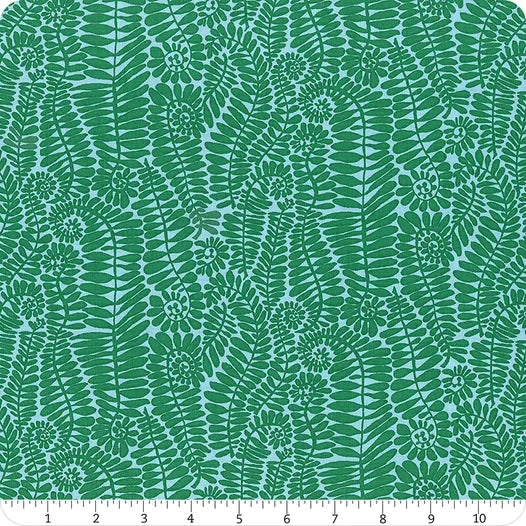 Free Spirit Kaffe Fassett Collective PWBM098 Turquoise SM Fronds By The Yard