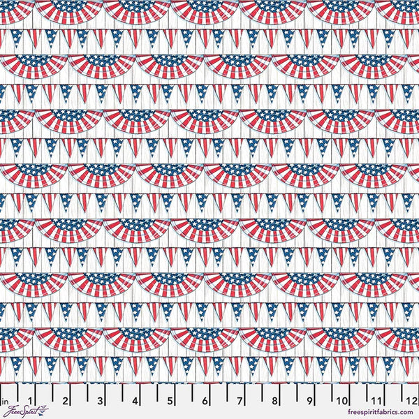 Free Spirit Happy Birthday America PWMY029 Red America's Birthday Bunting By The Yard
