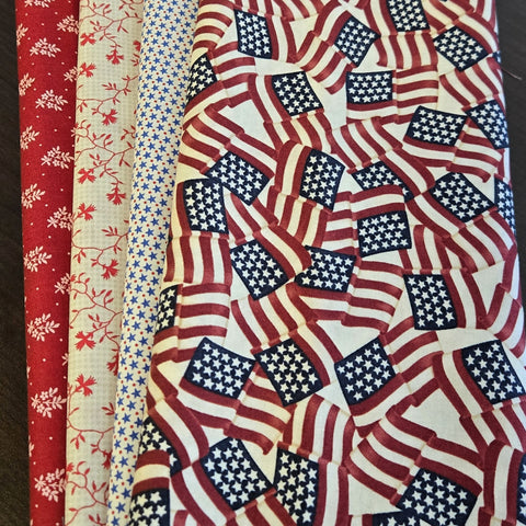 Matt's Mystery Bundles - 2.784 yards - Red, White & Blue #1- Assorted Remnants