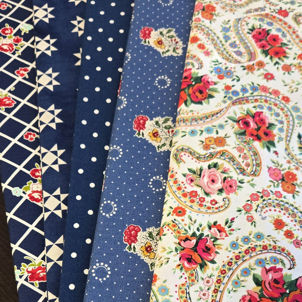 Matt's Mystery Bundles - 4.698 yards - Red Flowers - Assorted Remnants