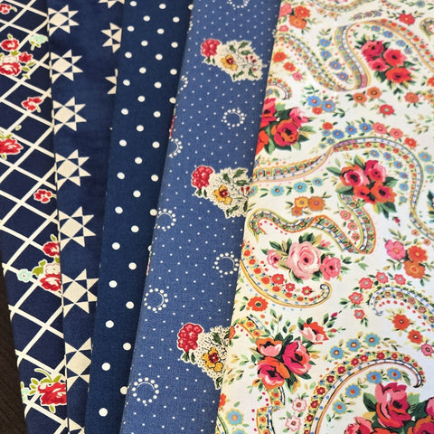 Matt's Mystery Bundles - 4.698 yards - Red Flowers - Assorted Remnants