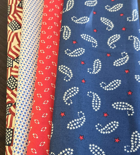 Matt's Mystery Bundles - 2.958 yards - Red, White & Blue #40 - Assorted Remnants