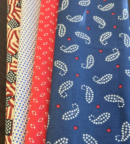 Matt's Mystery Bundles - 2.958 yards - Red, White & Blue #40 - Assorted Remnants