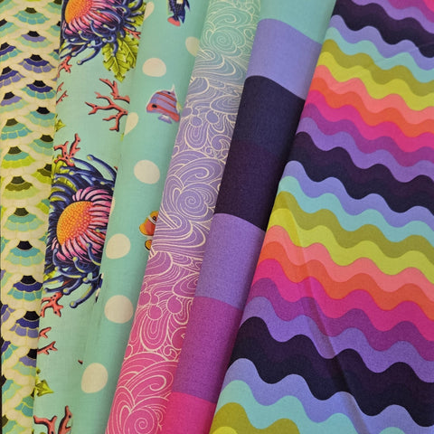 Matt's Mystery Bundles - 5.394 yards - Tula Pink Reef #1 - Assorted Remnants