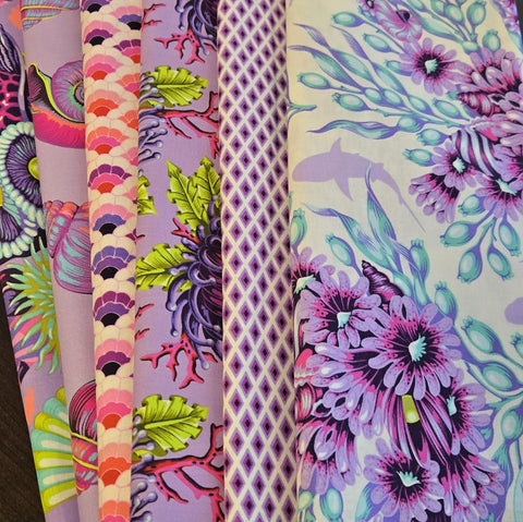 Matt's Mystery Bundles - 4.872 yards - Tula Pink Reef #4 - Assorted Remnants