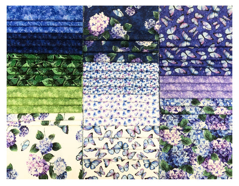Northcott precortado 42 piezas de azulejos para pastel en capas de 10" - trhaps42 10 - rapsodia en azul