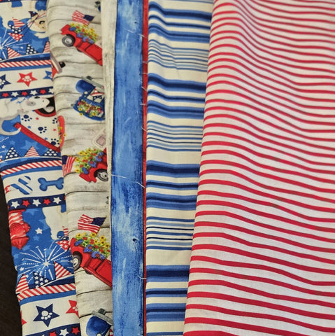 Matt's Mystery Bundles -  5.046 yards - Red, White & Blue - Assorted Remnants