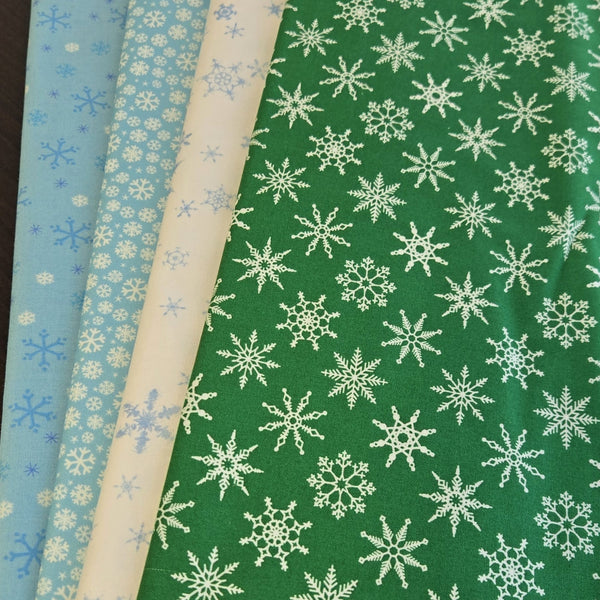 Matt's Mystery Bundles - 3.654 yards - Snowflakes- Assorted Remnants