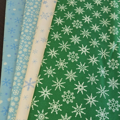 Matt's Mystery Bundles - 3.654 yards - Snowflakes- Assorted Remnants