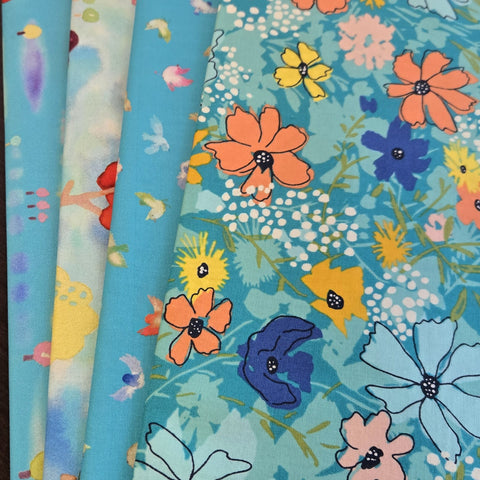 Matt's Mystery Bundles -  3.828 yards -Teals - Assorted Remnants