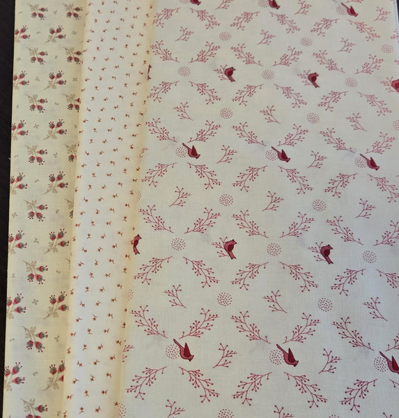 Matt's Mystery Bundles - 2.784 yards - Tiny Red Prints #3 - Assorted Remnants