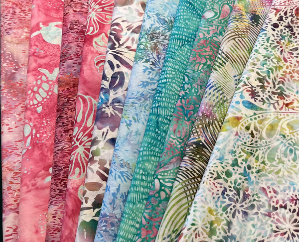 Matt's Mystery Bundles - 7.29 yards - Tropical #2 Batiks - Assorted Remnants