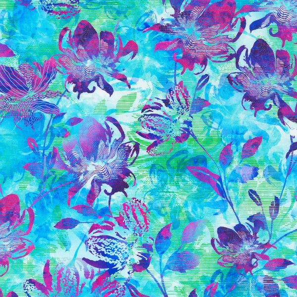 Kaufman Wild Vista 22122 70 Aqua By The Yard – Jordan Fabrics