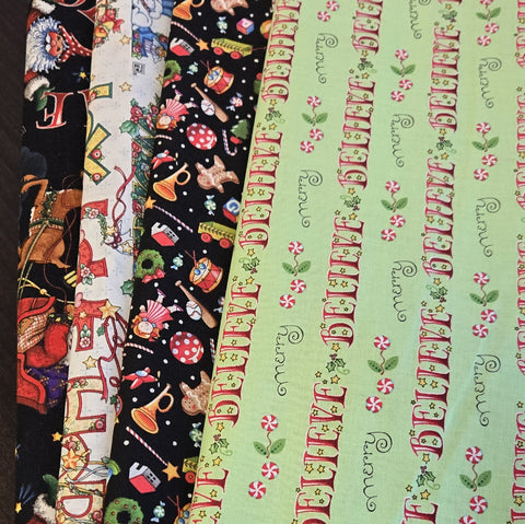 Matt's Mystery Bundles - 2.958 yards - Words Of Christmas #1- Assorted Remnants