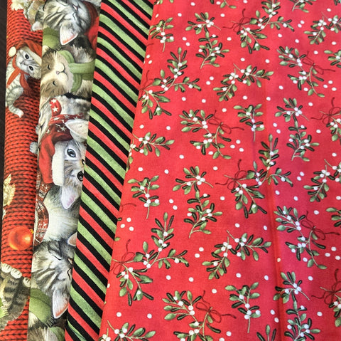 Matt's Mystery Bundles -  3.306 yards - Christmas #55 - Assorted Remnants