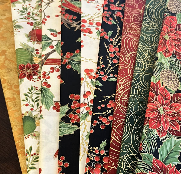 Matt's Mystery Bundles -  3.132 yards -Christmas Wish Gold #1 - Assorted Remnants