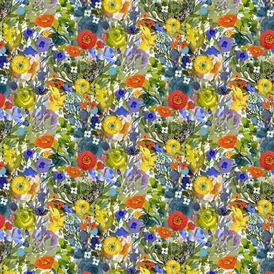 Clothworks Poppy Dreams Y3991 55 Flower Wall Multi Color By The Yard
