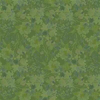 Clothworks Poppy Dreams Y3993 24 Tonal Foliage Olive 1.875 YARDS