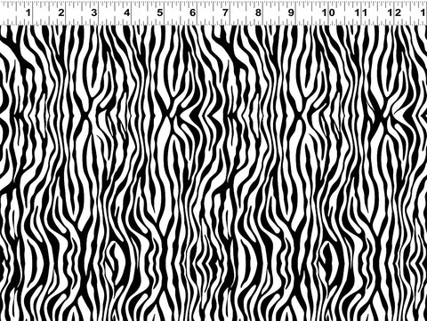 Clothworks Earth Song -Digital Y4024 1 Zebra Stripe White By The Yard