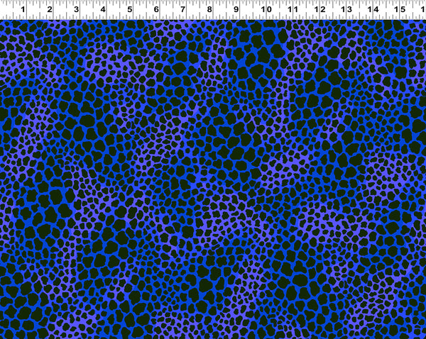 Clothworks Earth Song -Digital Y4025 31 Leopard Spots Royal Blue By The Yard
