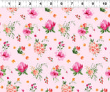 Clothworks Flourish - Digital Y4095 41 Tossed Floral Pink By The Yard