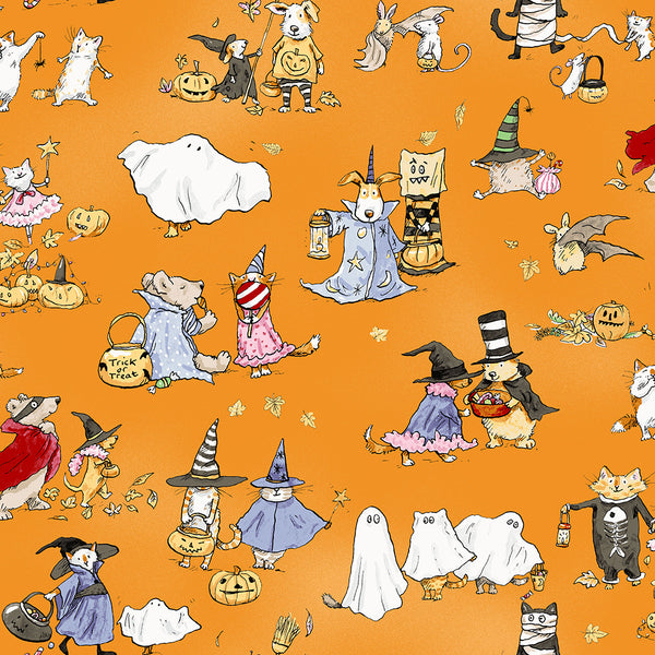 Clothworks Halloween Parade Y4110 36 Toile Orange By The Yard – Jordan ...