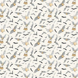 Clothworks Halloween Parade Y4114 2 Bats Light Cream By The Yard