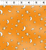 Clothworks Halloween Parade Y4116 36 Night Sky Orange By The Yard