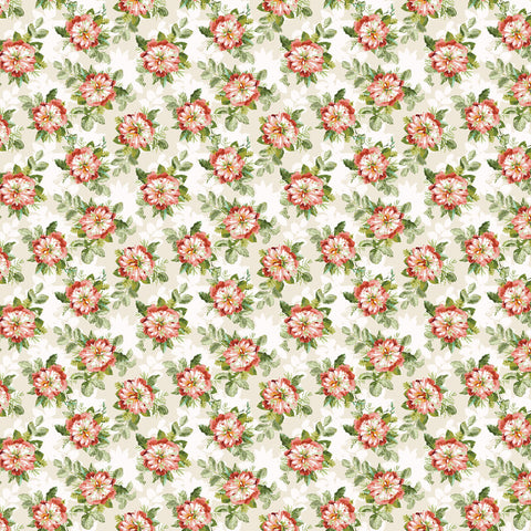 Clothworks Elysium - Y4191 1 Tossed Roses White By The Yard