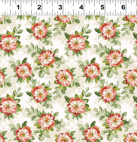 Clothworks Elysium - Y4191 1 Tossed Roses White By The Yard