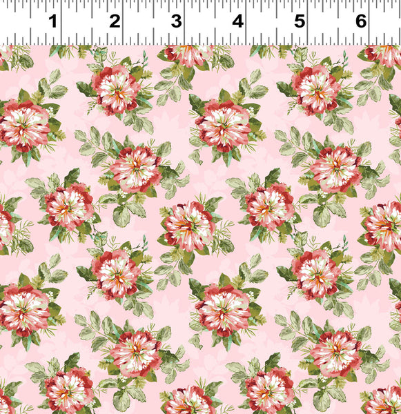 Clothworks Elysium - Y4191 41 Tossed Roses Light Pink By The Yard