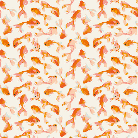 Clothworks - Stephanie Y4227 57 Goldfish Cream By The Yard