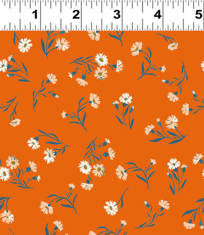 Clothworks - Stephanie Y4229 36 Daisies Orange By The Yard