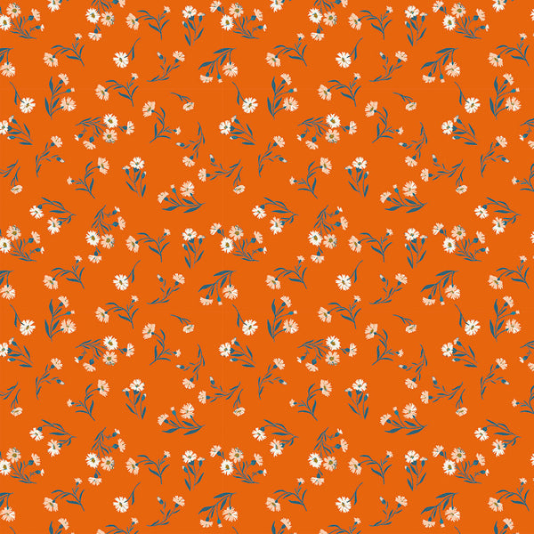 Clothworks - Stephanie Y4229 36 Daisies Orange By The Yard